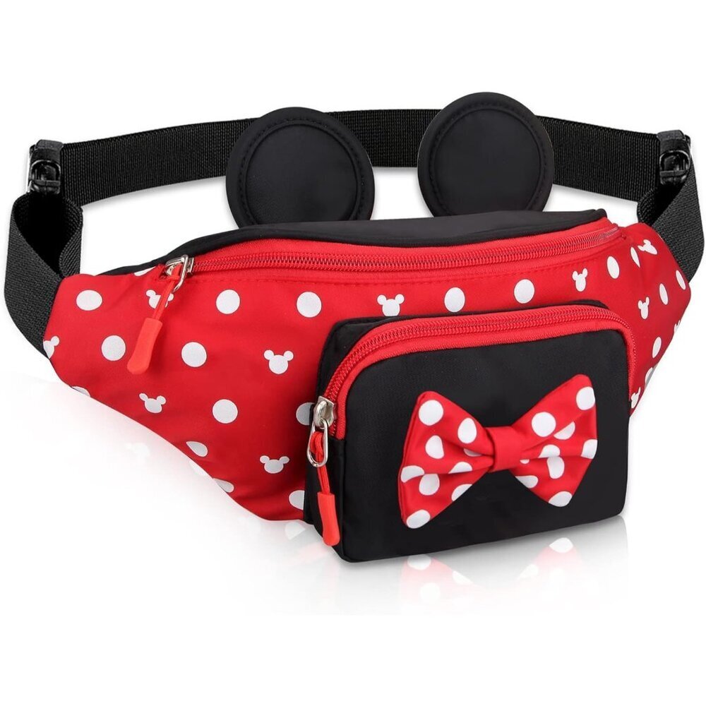 Fanny Pack Women Red Cartoon Minnie Mouse Waist Bag Teen Travel Outdoor
